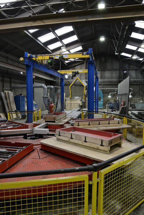 New production facility for cast metal anti-slip stair nosings