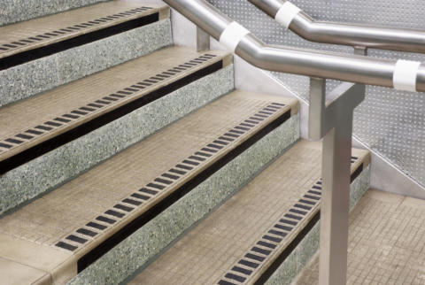 AATi stair nosings at King's Cross St Pancras Station
